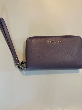 Michael Kors Purple Zip Wristlet Clutch